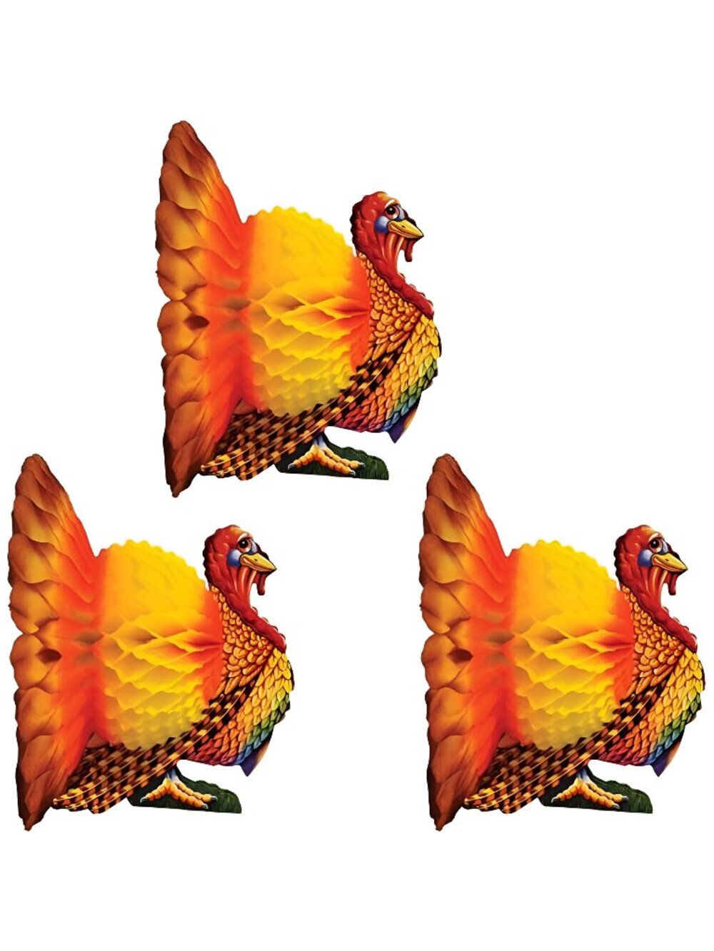 12-inch Tissue Turkey Centerpiece; 3/Pack99066